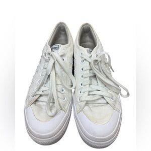 Adidas Nizza Platform shoe White Canvas Size 10